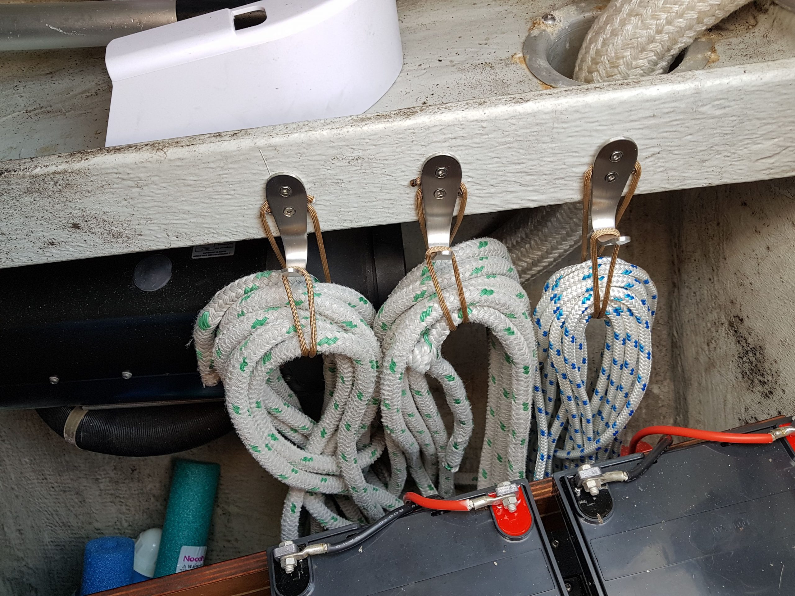 diy line locker hangers - boat and equipment reviews